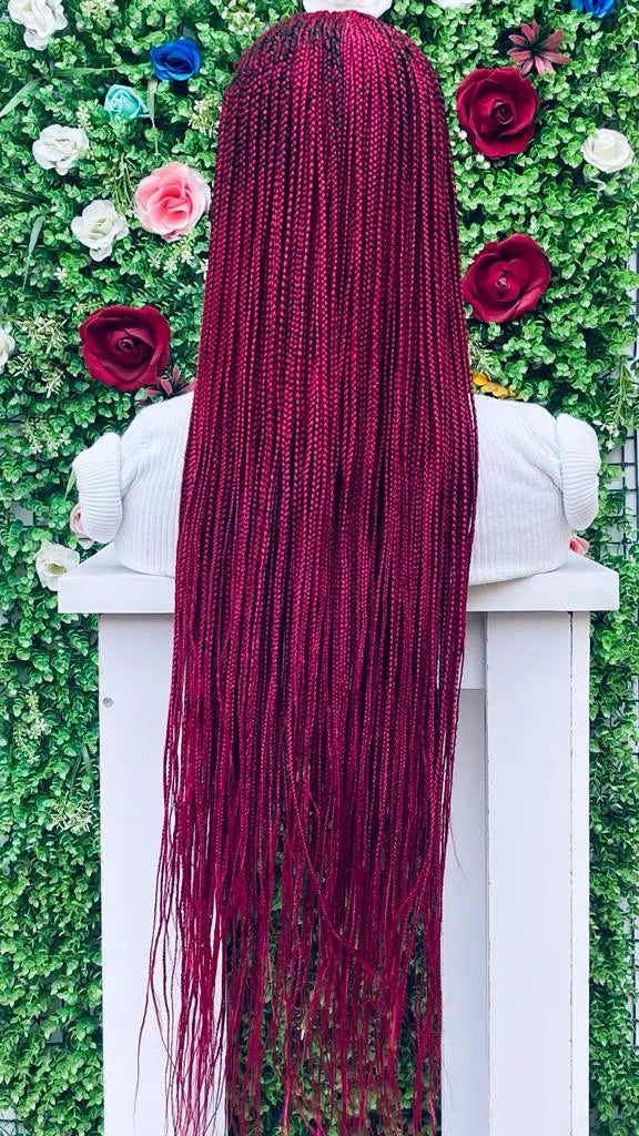 AFRICAN BRAIDED CONROW WIGS ON FRONTAL LACE CLOSURE - d.glitterzwigs