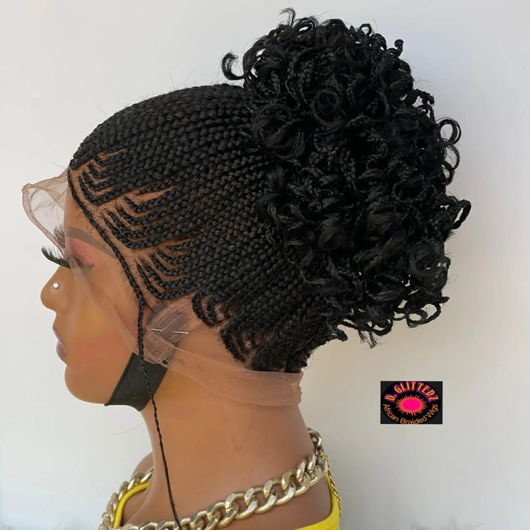 AFRICAN BRAIDED PONYTAIL WIG ON FULL LACE CLOSURE - d.glitterzwigs