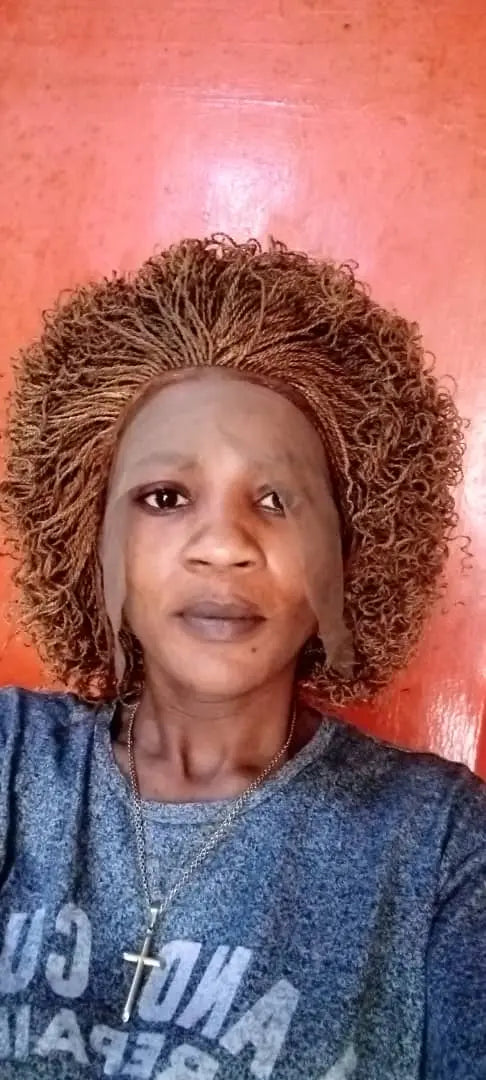 AFRICAN BRAIDED TINY TWIST WIG WITH CURLS ON 360 LACE CLOSURE - d.glitterzwigs