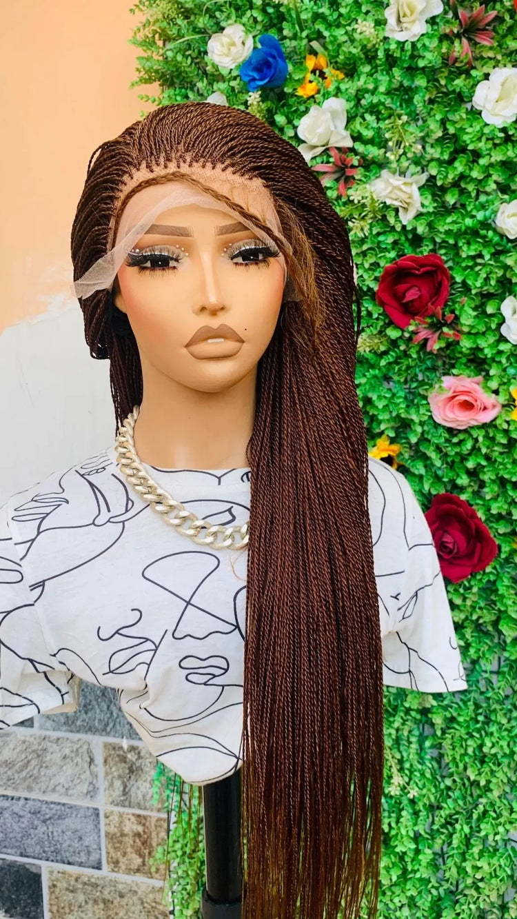 AFRICAN BRAIDED TINY TWIST WIGS ON 13*4 LACE CLOSURE - d.glitterzwigs