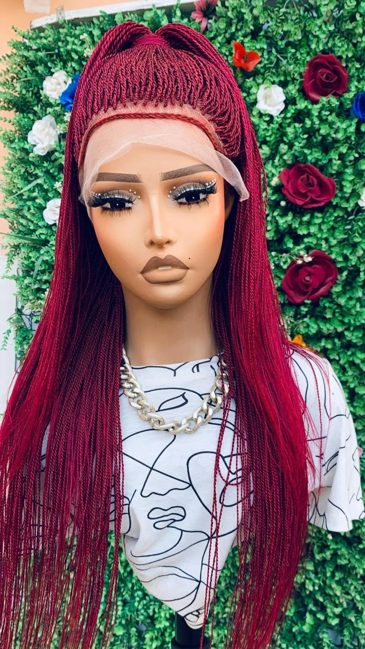 AFRICAN BRAIDED TINY TWIST WIGS ON 13*4 LACE CLOSURE - d.glitterzwigs