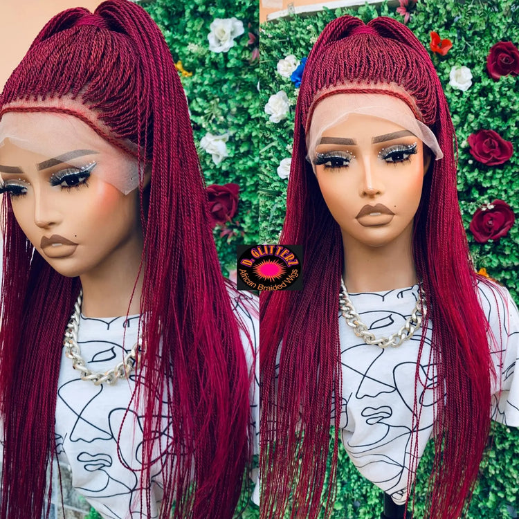 AFRICAN BRAIDED TINY TWIST WIGS ON 13*4 LACE CLOSURE - d.glitterzwigs