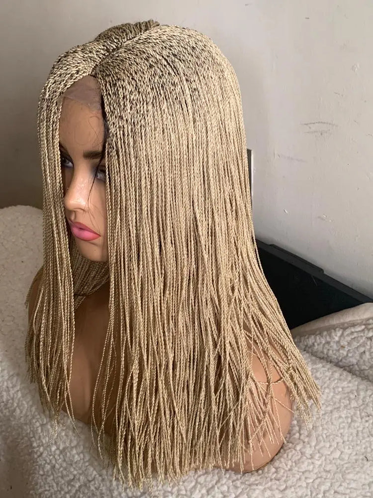 AFRICAN BRAIDED TINY TWIST WIGS ON 2*4 CLOSURE - d.glitterzwigs