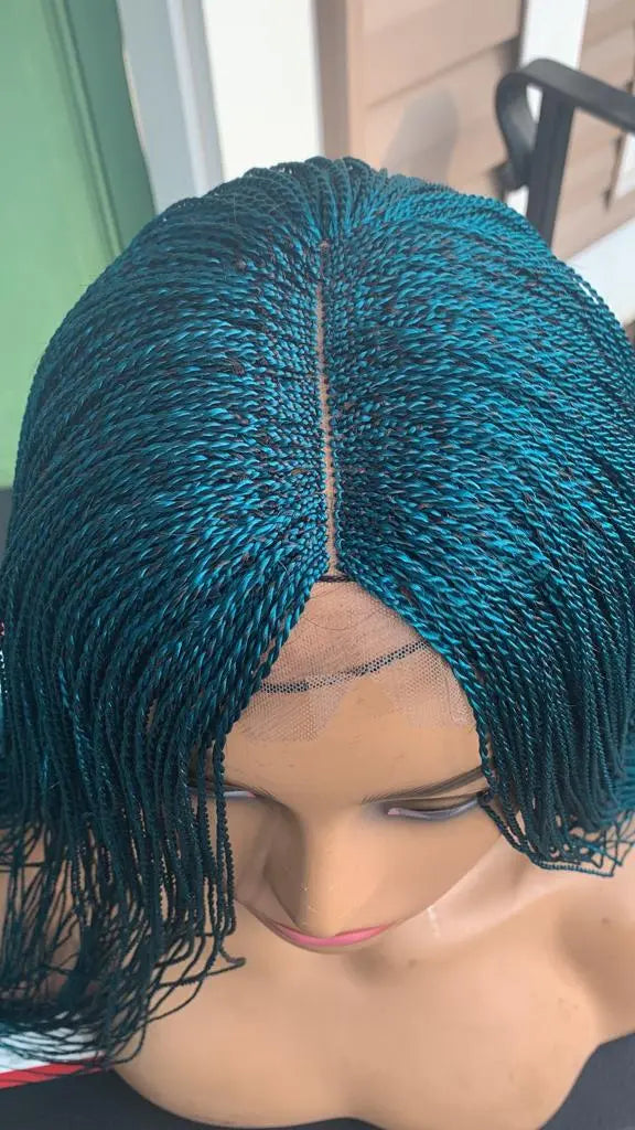 AFRICAN BRAIDED TINY TWIST WIGS ON 2*4 CLOSURE - d.glitterzwigs
