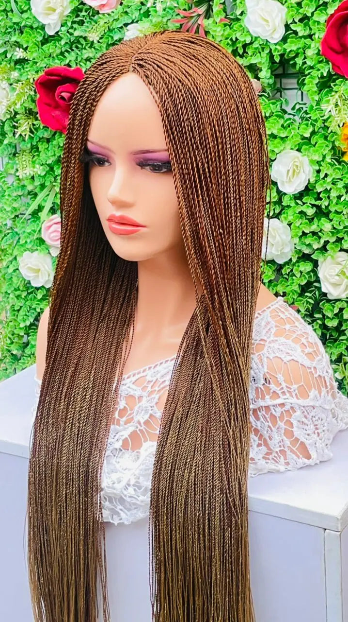 AFRICAN BRAIDED TINY TWIST WIGS ON 2*4 CLOSURE - d.glitterzwigs