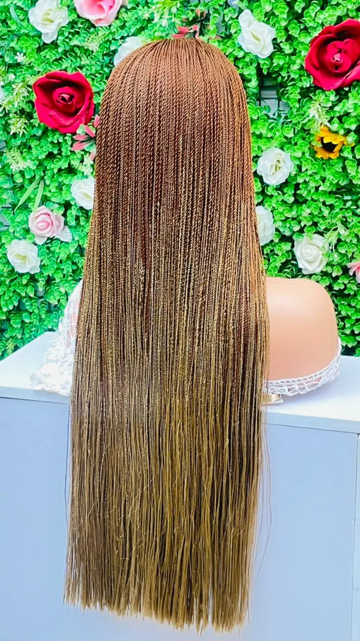 AFRICAN BRAIDED TINY TWIST WIGS ON 2*4 CLOSURE - d.glitterzwigs