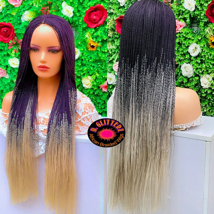 AFRICAN BRAIDED TINY TWIST WIGS ON 2*4 CLOSURE - d.glitterzwigs