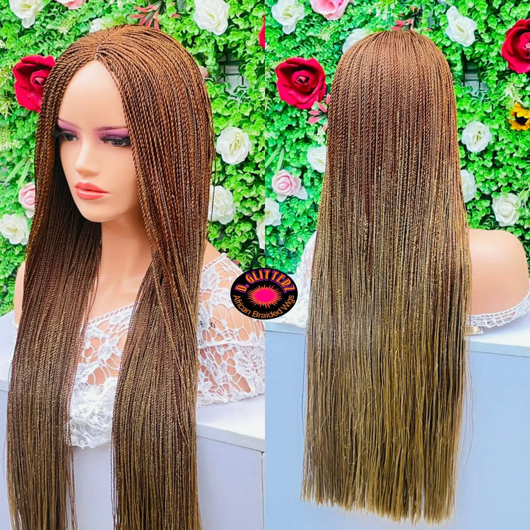 AFRICAN BRAIDED TINY TWIST WIGS ON 2*4 CLOSURE - d.glitterzwigs