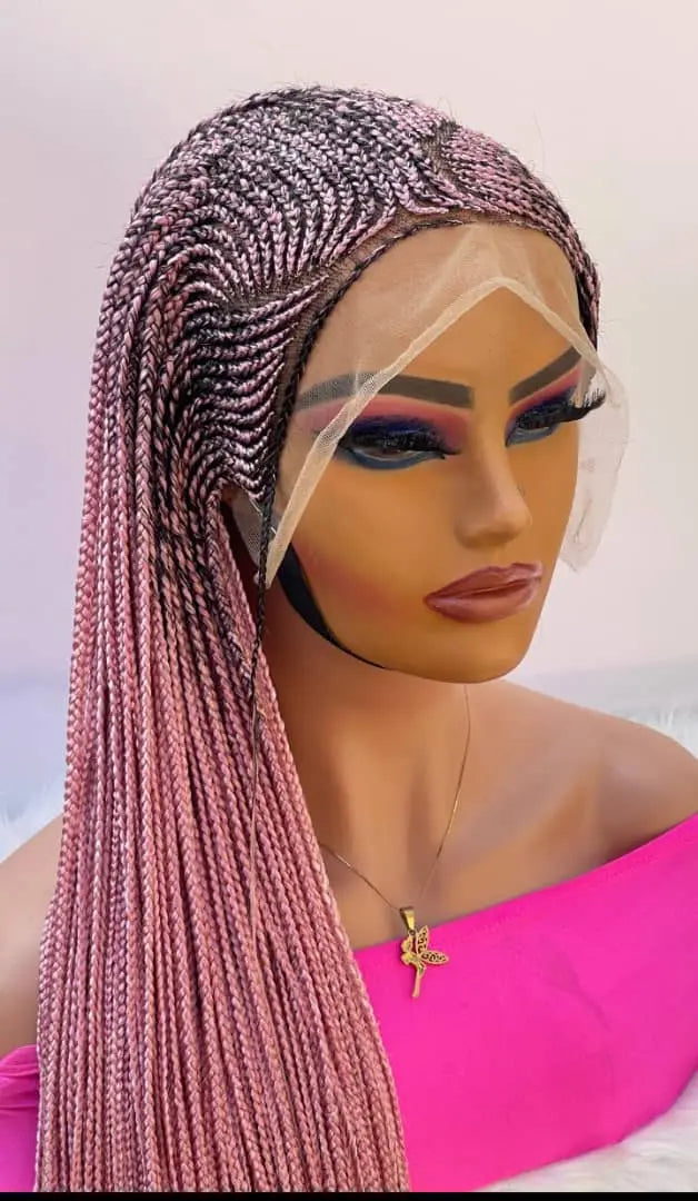 AFRICAN BRAIDED WIG ON 13*6 FRONTAL LACE CLOSURES - d.glitterzwigs