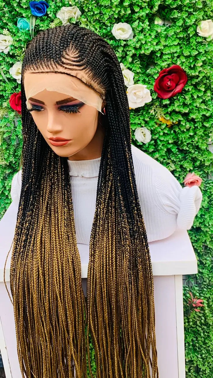 AFRICAN BRAIDED WIGS ON 13*4 FRONTAL LACE CLOSURE - d.glitterzwigs