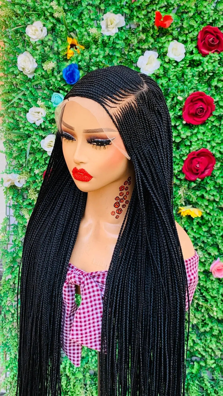 AFRICAN BRAIDED WIGS ON 13*6 FRONTAL LACE CLOSURE - d.glitterzwigs
