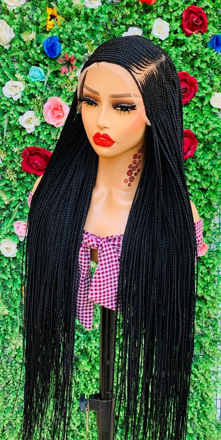 AFRICAN BRAIDED WIGS ON 13*6 FRONTAL LACE CLOSURE - d.glitterzwigs