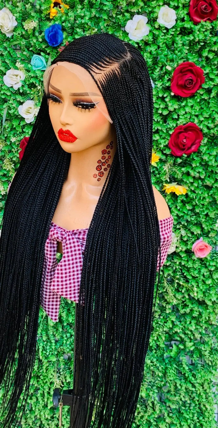 AFRICAN BRAIDED WIGS ON 13*6 FRONTAL LACE CLOSURE - d.glitterzwigs