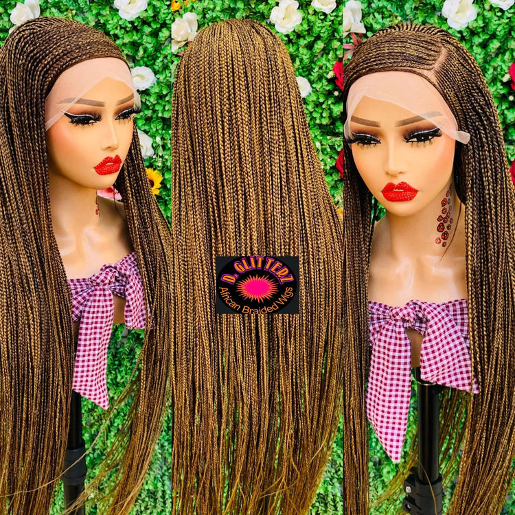AFRICAN BRAIDED WIGS ON 13*6 FRONTAL LACE CLOSURE - d.glitterzwigs