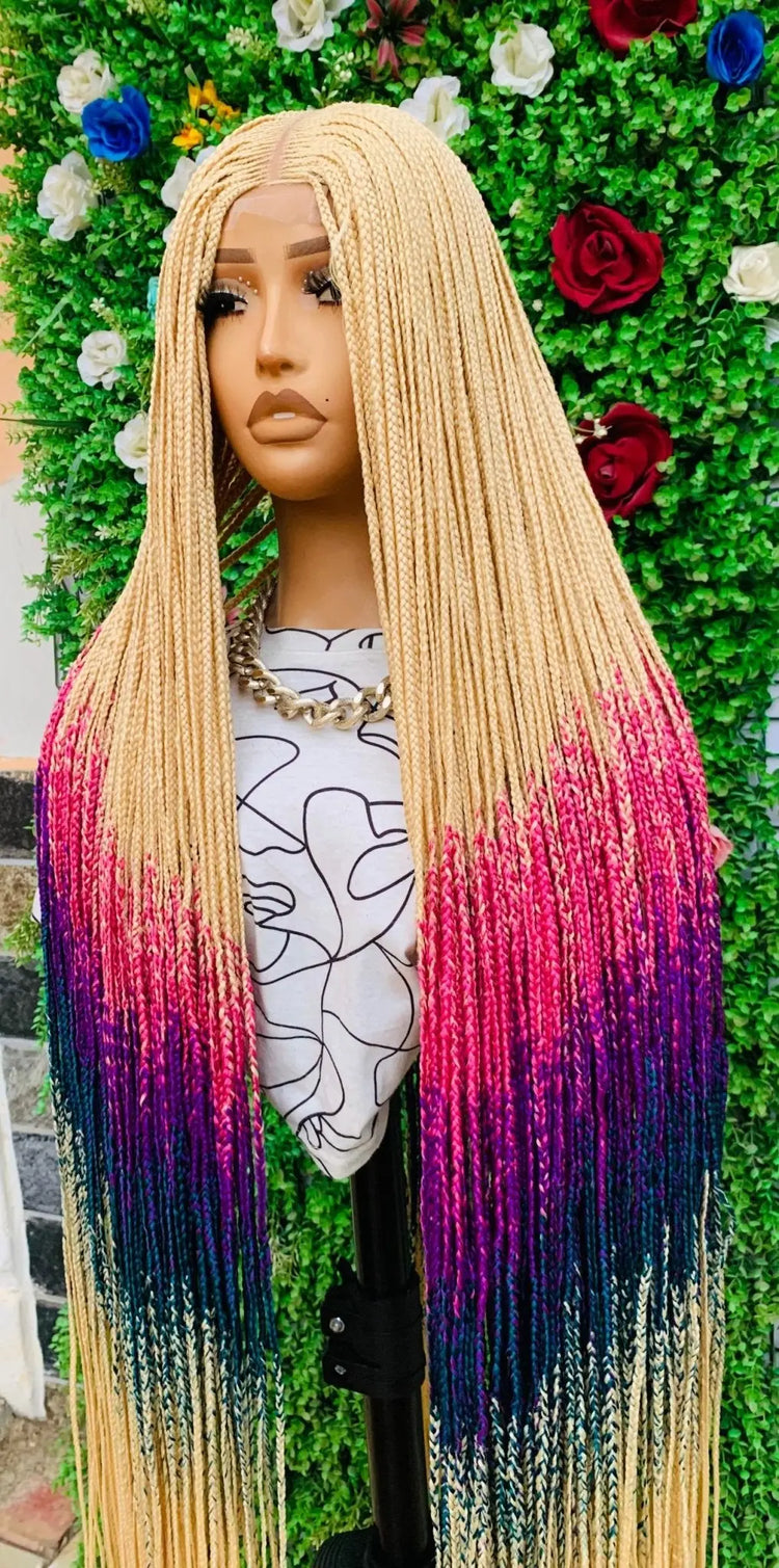 HALF CLOSURE BRAIDED CONROW WIGS ON 2*4 LACE CLOSURE - d.glitterzwigs