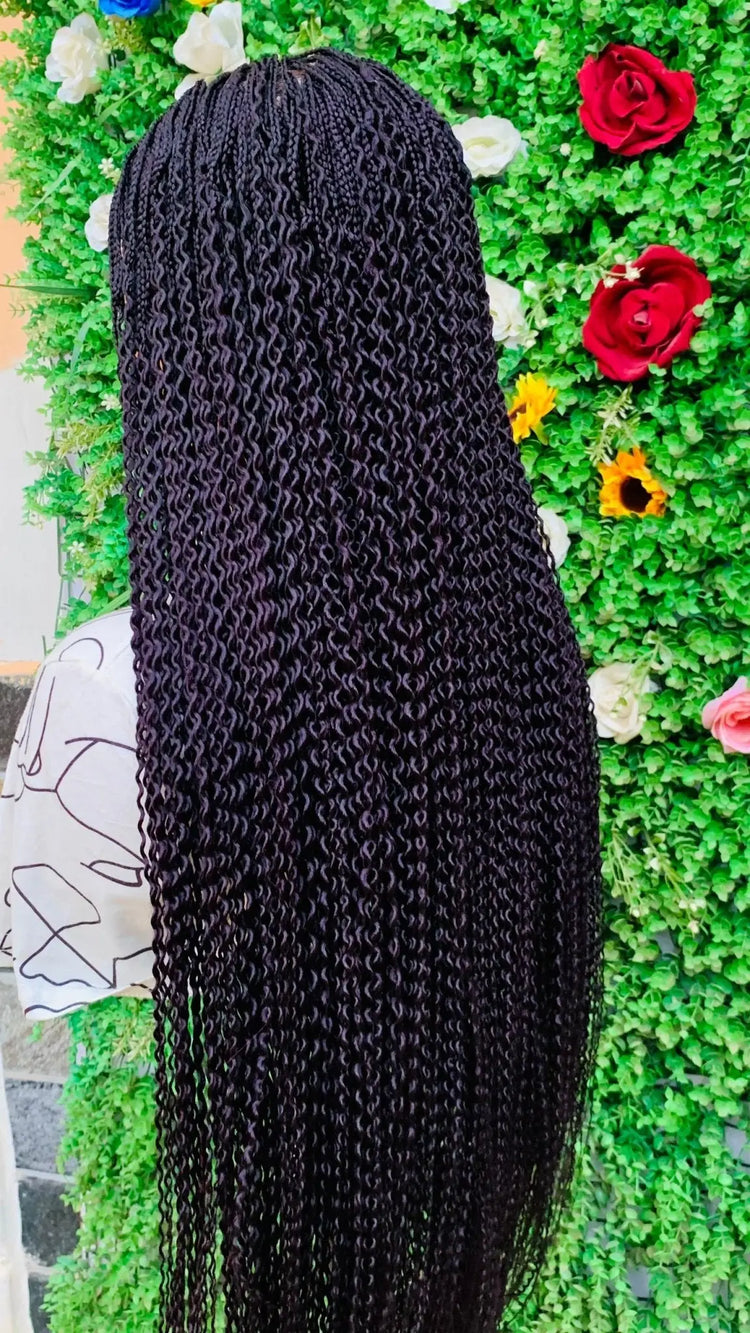 KNOTLESS WATERMELON BRAIDED WIGS ON 13*6 FRONTAL LACE CLOSURE - d.glitterzwigs