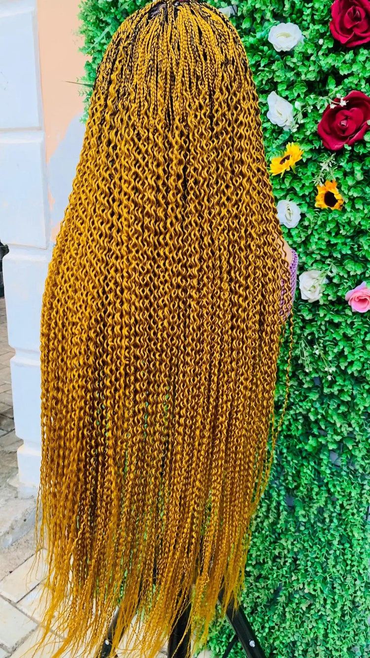KNOTLESS WATERMELON BRAIDED WIGS ON 13*6 FRONTAL LACE CLOSURE - d.glitterzwigs