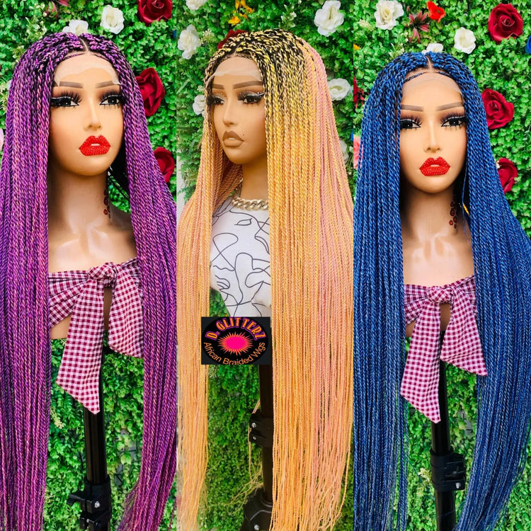 MEDIUM TWIST BRAIDED WIGS ON 2*4 LACE CLOSURE d.glitterzwigs