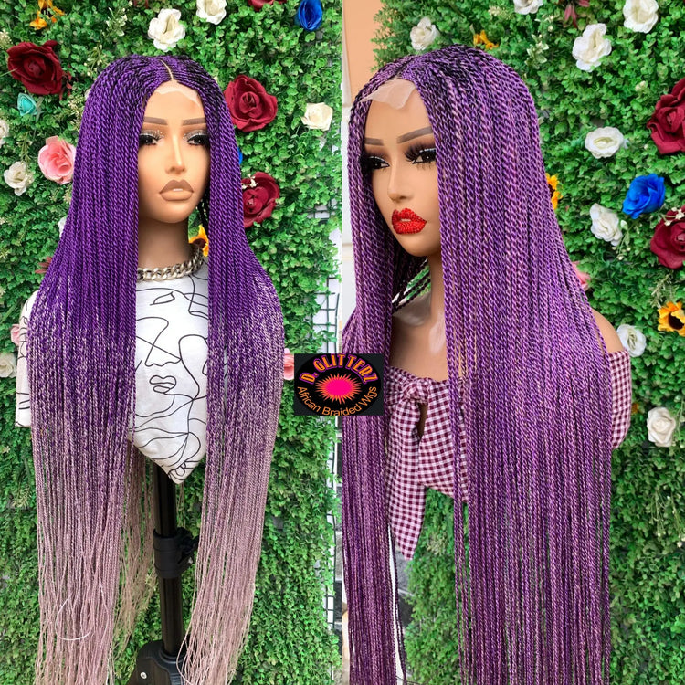 TWIST BRAIDED WIGS ON 2*4 LACE CLOSURE d.glitterzwigs