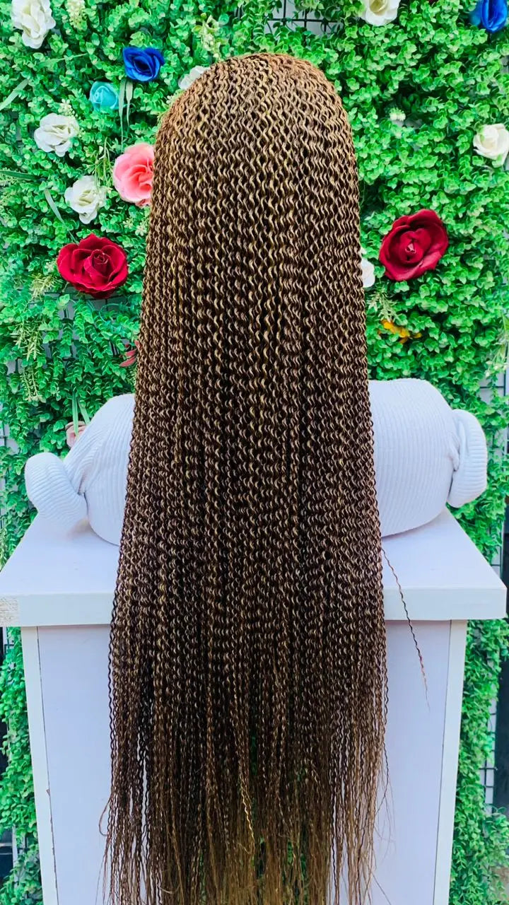 WATERMELON BRAIDED WIGS. Gold Blue Burgundy 40" - d.glitterzwigs