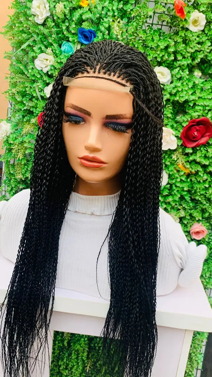 WATERMELON BRAIDED WIGS. Gold Blue Burgundy 40" - d.glitterzwigs