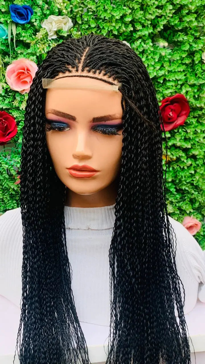 WATERMELON BRAIDED WIGS. Gold Blue Burgundy 40" - d.glitterzwigs