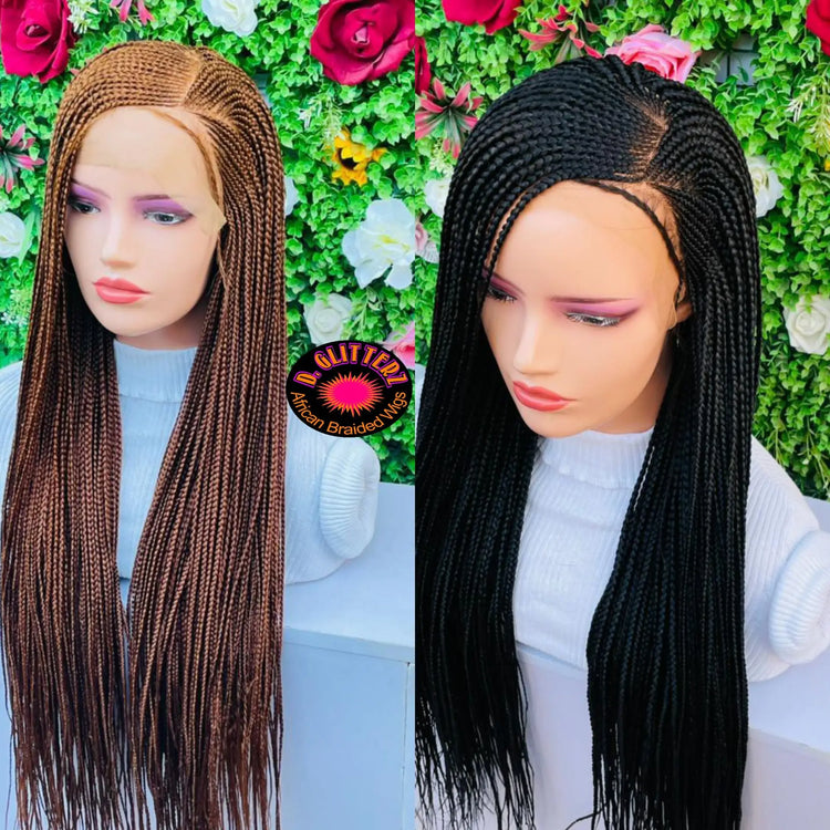 AFRICAN BRAIDED CONROW WIGS ON 13*4 FRONTAL LACE CLOSURE - d.glitterzwigs