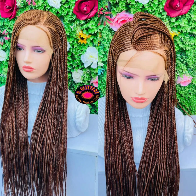 AFRICAN BRAIDED CONROW WIGS ON 13*4 FRONTAL LACE CLOSURE - d.glitterzwigs