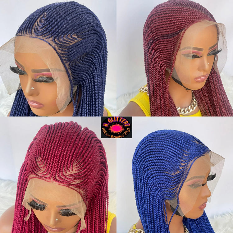 AFRICAN BRAIDED  CONROW WIGS  ON 13*6 LACE CLOSURE - d.glitterzwigs