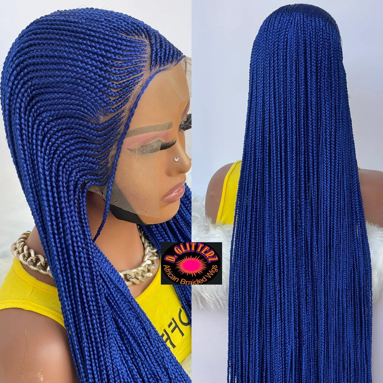 AFRICAN BRAIDED  CONROW WIGS  ON 13*6 LACE CLOSURE - d.glitterzwigs
