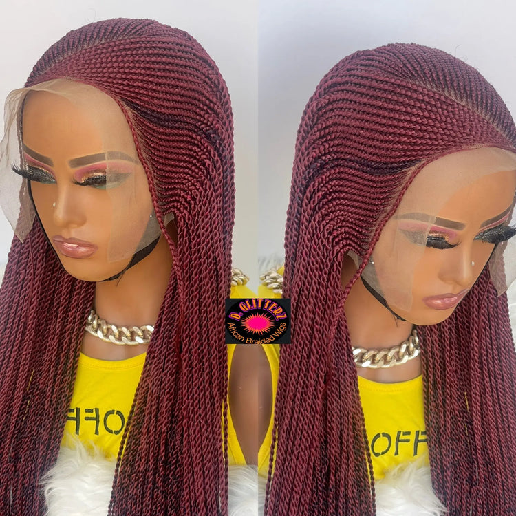 AFRICAN BRAIDED  CONROW WIGS  ON 13*6 LACE CLOSURE - d.glitterzwigs
