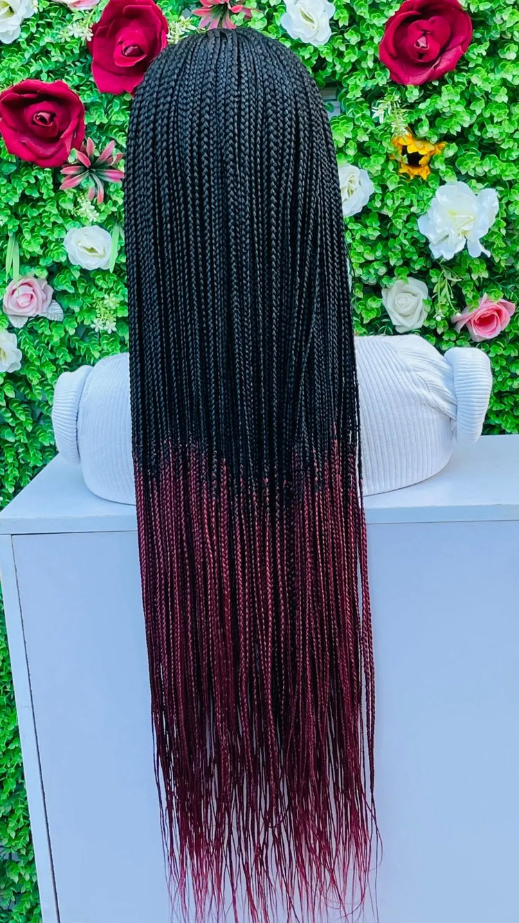 AFRICAN BRAIDED  CONROW WIGS ON  FRONTAL LACE CLOSURE - d.glitterzwigs