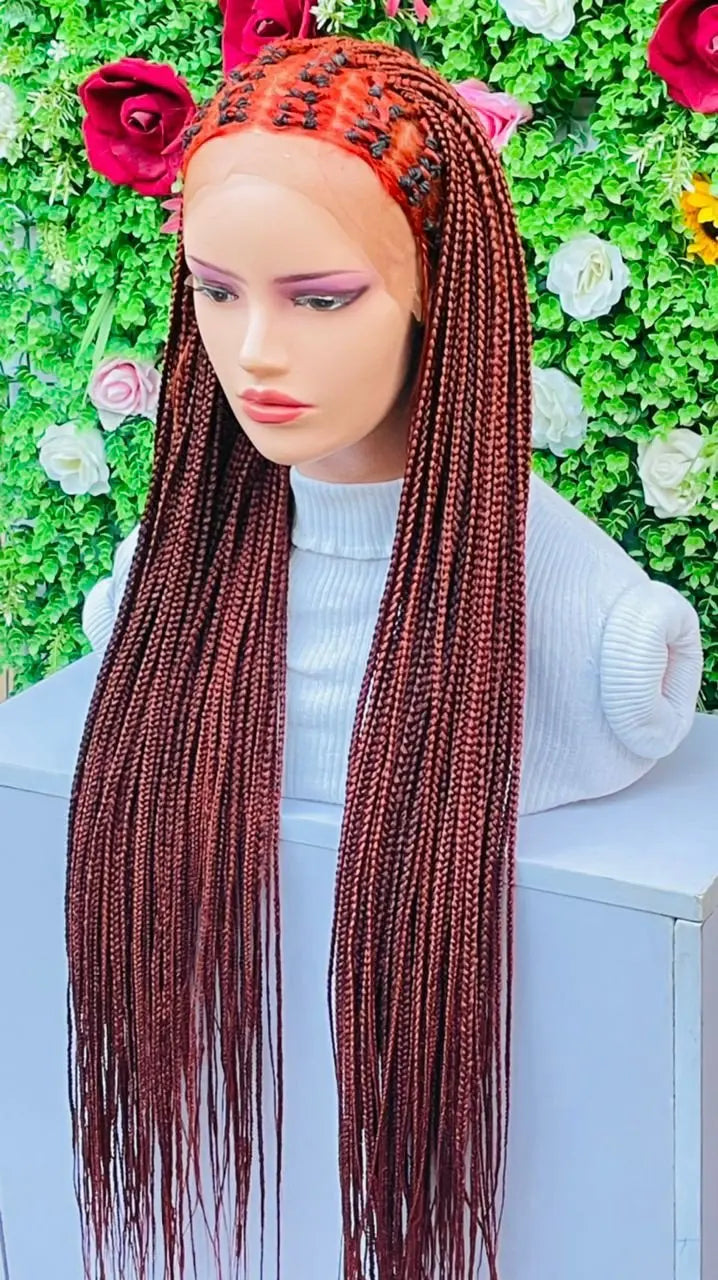 AFRICAN BRAIDED CONROW WIGS ON FRONTAL LACE CLOSURE - d.glitterzwigs