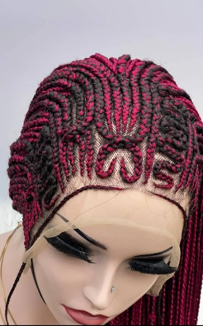 AFRICAN BRAIDED  WIGS  ON 13*4 LACE CLOSURE - d.glitterzwigs