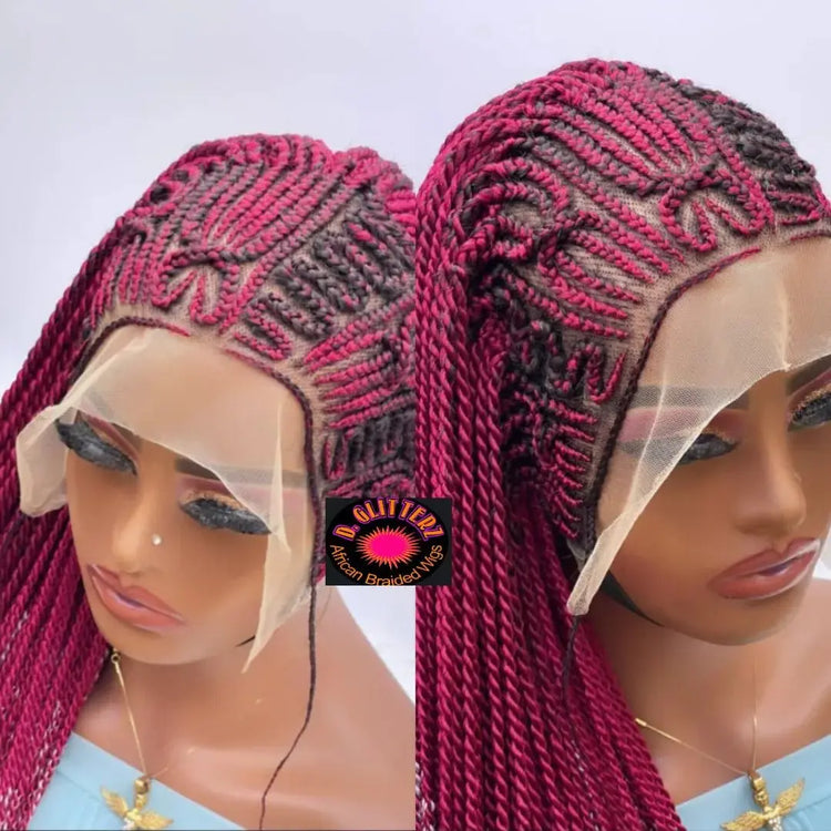 AFRICAN BRAIDED  WIGS  ON 13*4 LACE CLOSURE - d.glitterzwigs