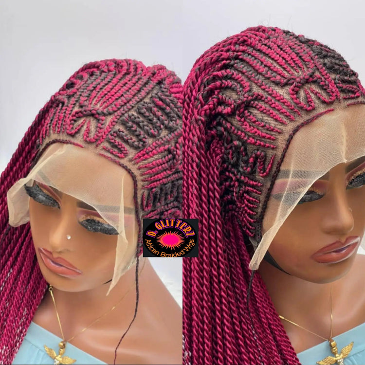 AFRICAN BRAIDED  WIGS  ON 13*4 LACE CLOSURE - d.glitterzwigs