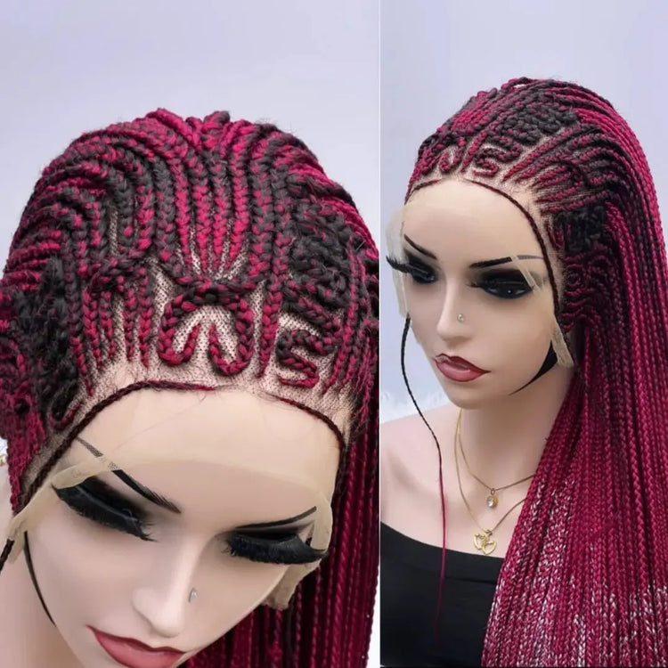 AFRICAN BRAIDED  WIGS  ON 13*4 LACE CLOSURE - d.glitterzwigs