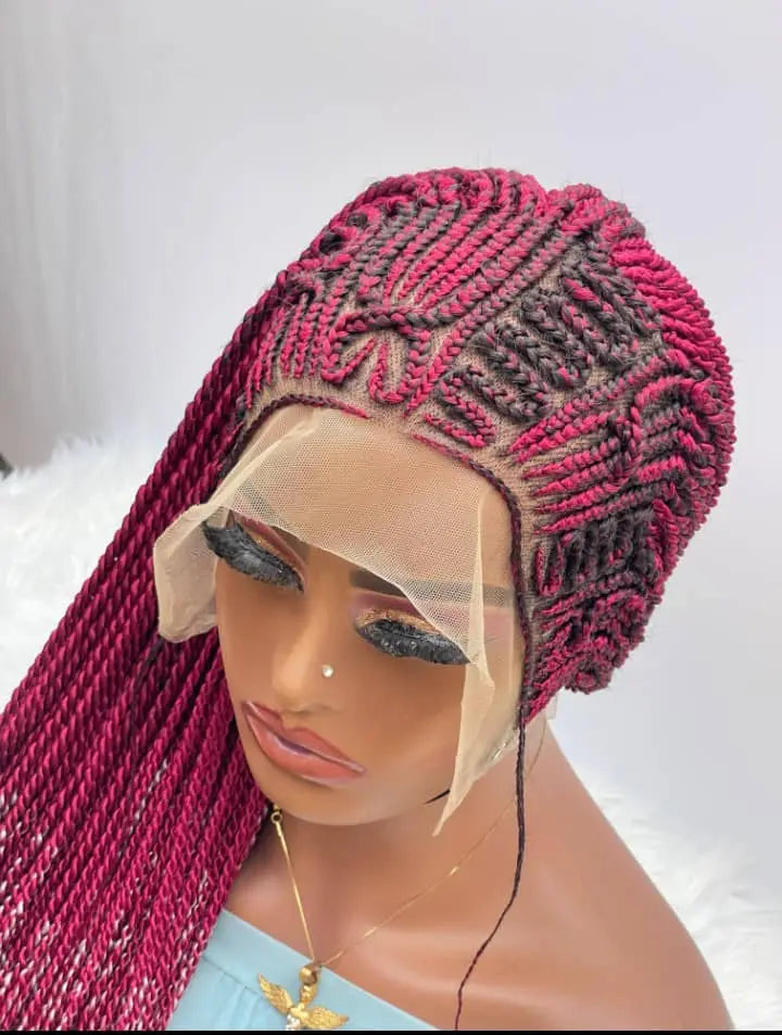 AFRICAN BRAIDED  WIGS  ON 13*4 LACE CLOSURE - d.glitterzwigs