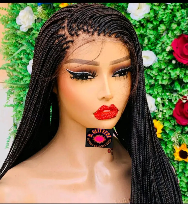 AFRICAN BRAIDED  WIGS  ON 13*4 LACE CLOSURE - d.glitterzwigs