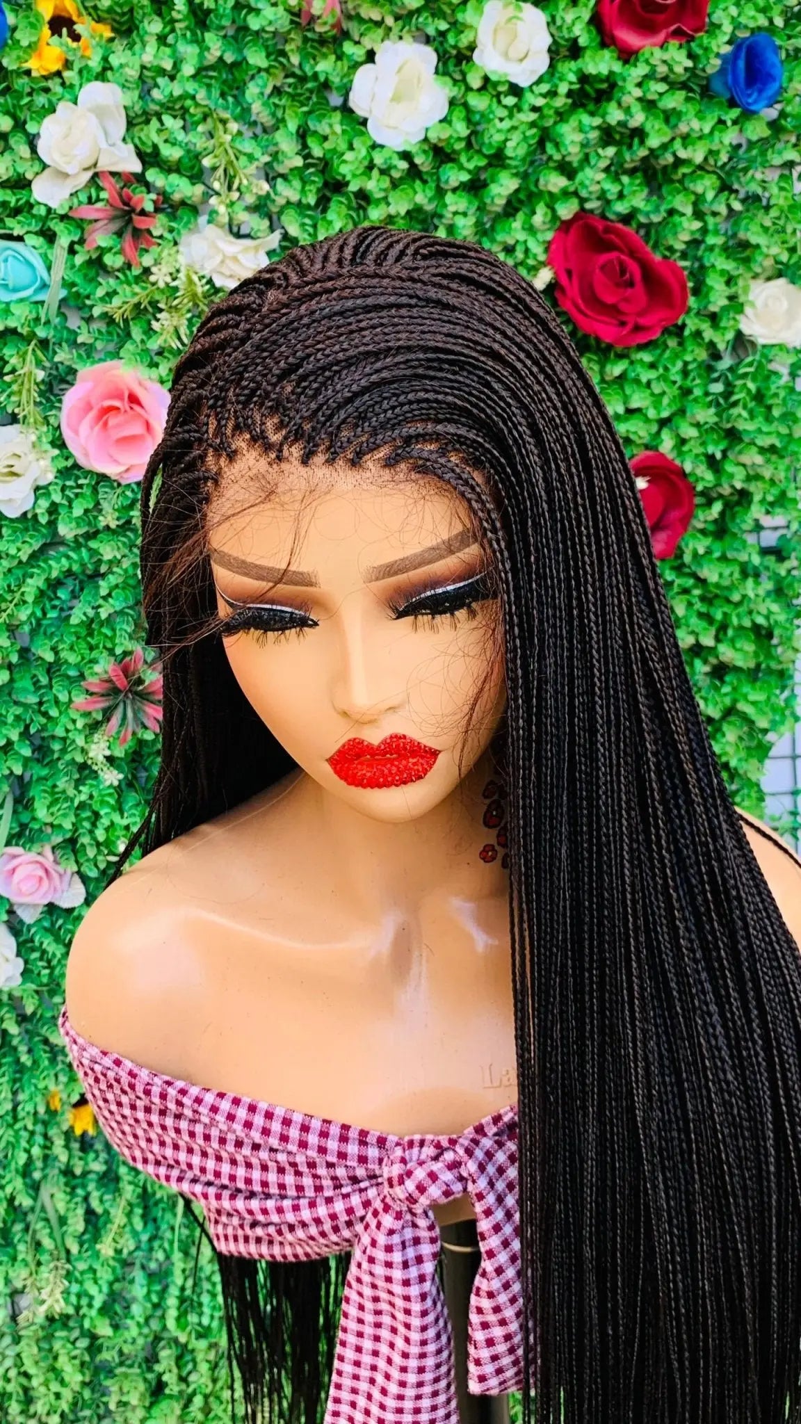AFRICAN BRAIDED  WIGS  ON 13*4 LACE CLOSURE - d.glitterzwigs