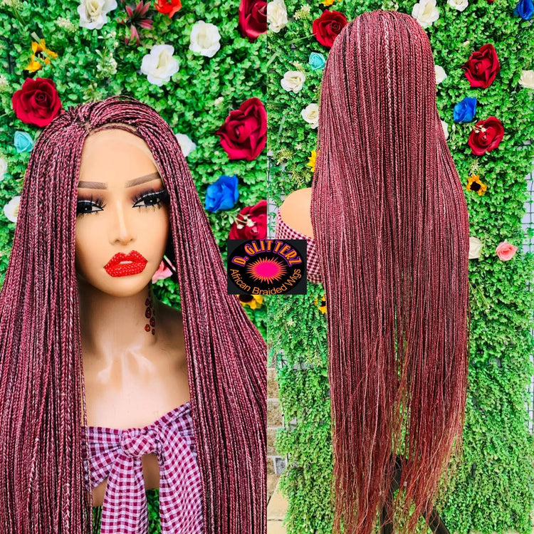 AFRICAN BRAIDED  WIGS  ON 13*4 LACE CLOSURE - d.glitterzwigs