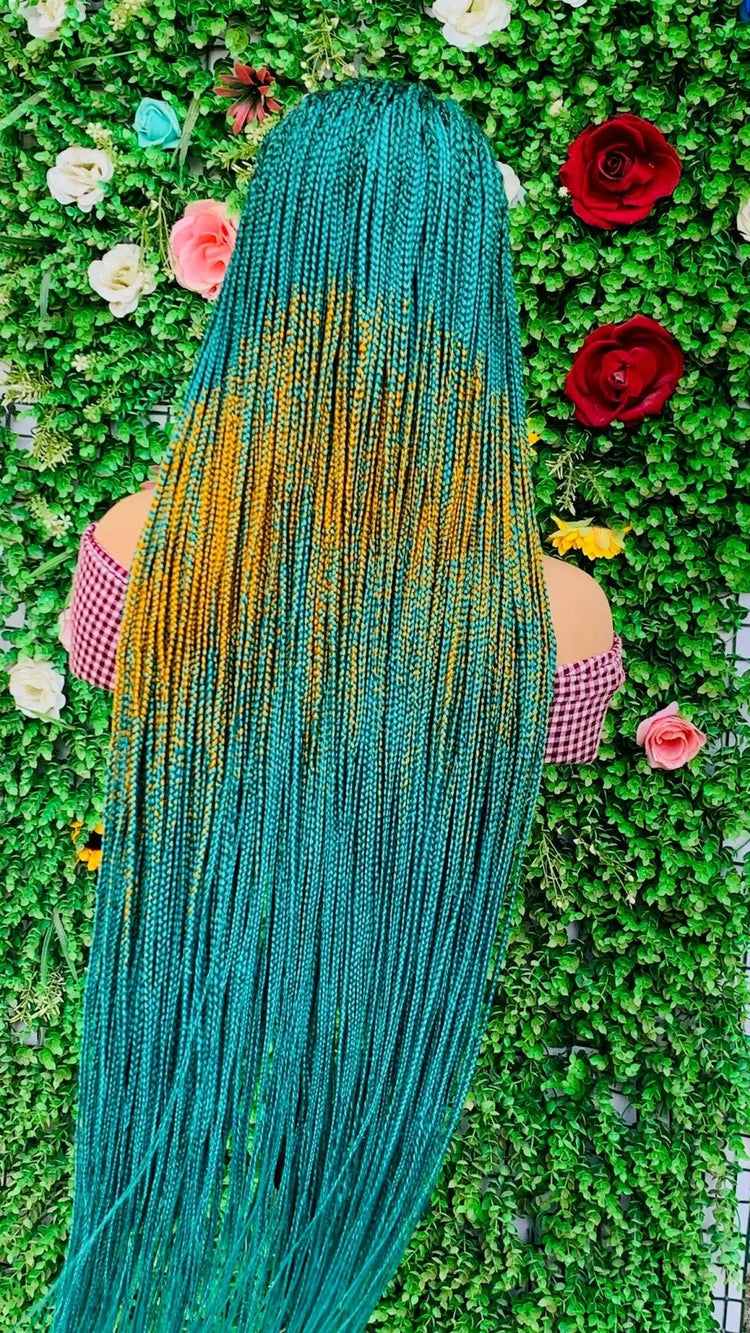 AFRICAN BRAIDED   WIGS  ON 13*6 FRONTAL LACE CLOSURE - d.glitterzwigs