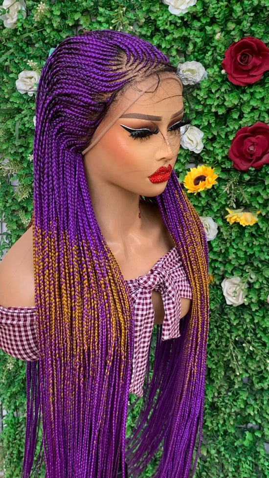 AFRICAN BRAIDED   WIGS  ON 13*6 FRONTAL LACE CLOSURE - d.glitterzwigs