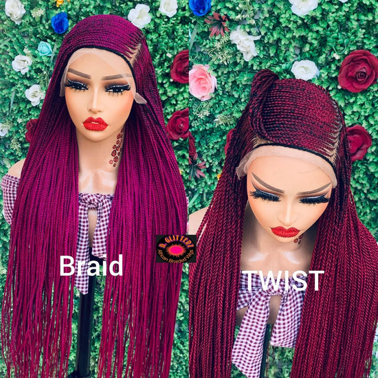 AFRICAN BRAIDED   WIGS  ON 13*6 FRONTAL LACE CLOSURE - d.glitterzwigs