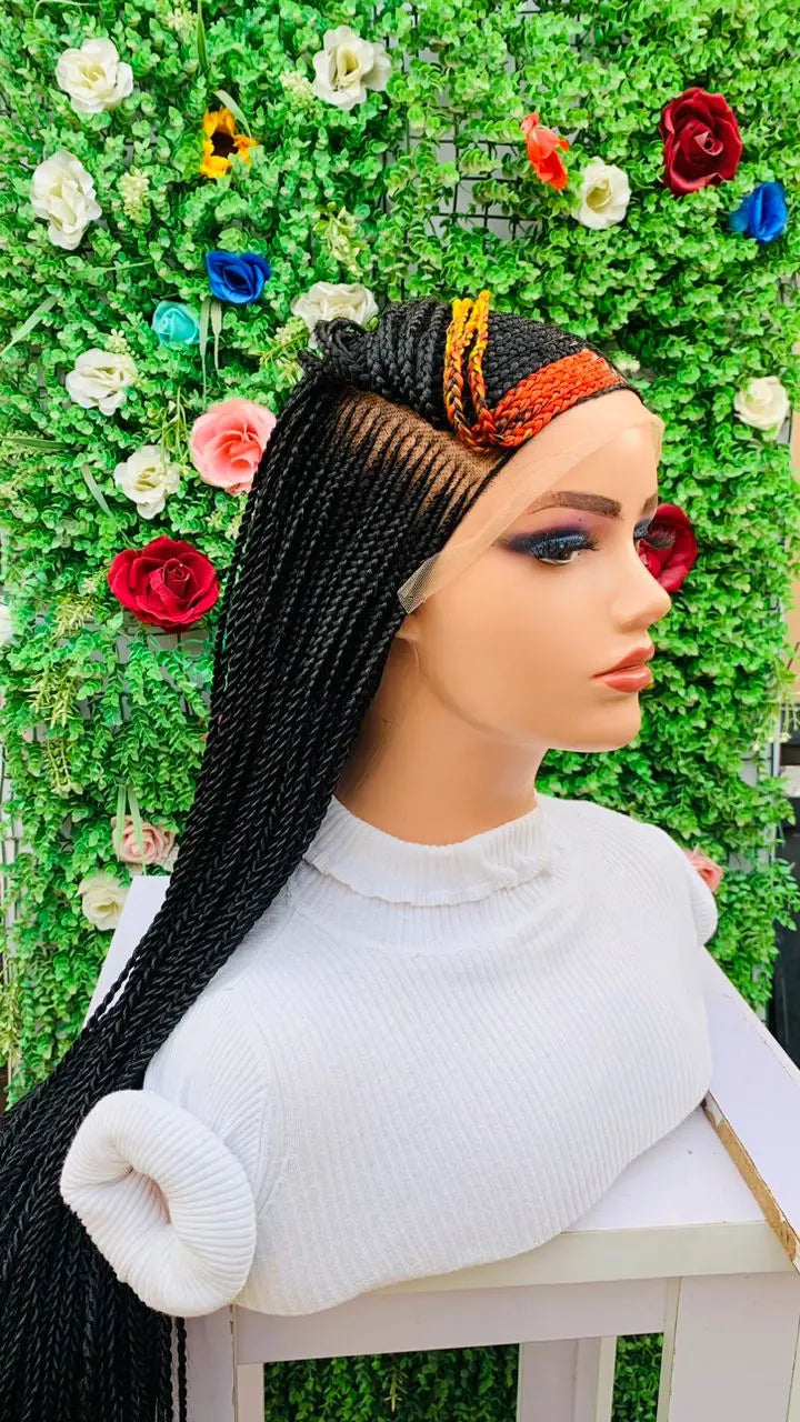 AFRICAN BRAIDED  WIGS  ON 13*6 LACE CLOSURE - d.glitterzwigs