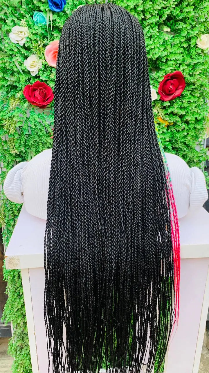 AFRICAN BRAIDED  WIGS  ON 13*6 LACE CLOSURE - d.glitterzwigs