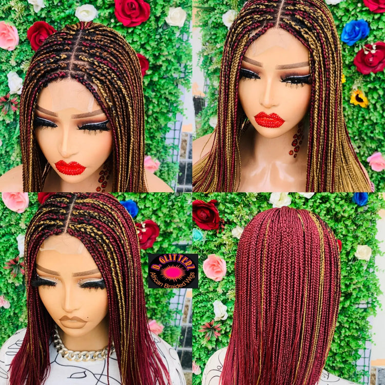 AFRICAN BRAIDED  WIGS  ON 2*4 LACE CLOSURE - d.glitterzwigs