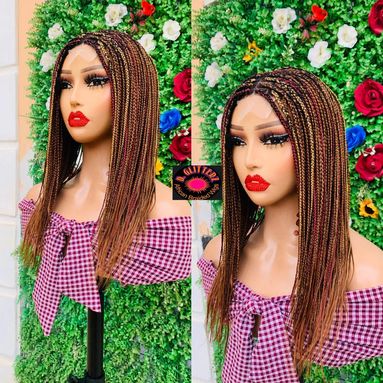 AFRICAN BRAIDED  WIGS  ON 2*4 LACE CLOSURE - d.glitterzwigs
