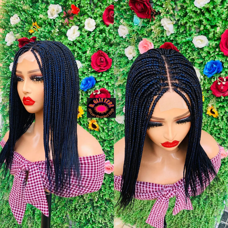 AFRICAN BRAIDED  WIGS  ON 2*4 LACE CLOSURE - d.glitterzwigs
