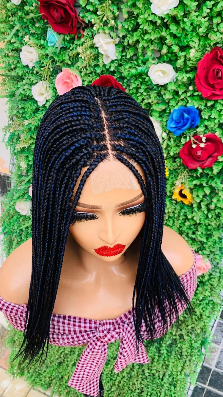 AFRICAN BRAIDED  WIGS  ON 2*4 LACE CLOSURE - d.glitterzwigs